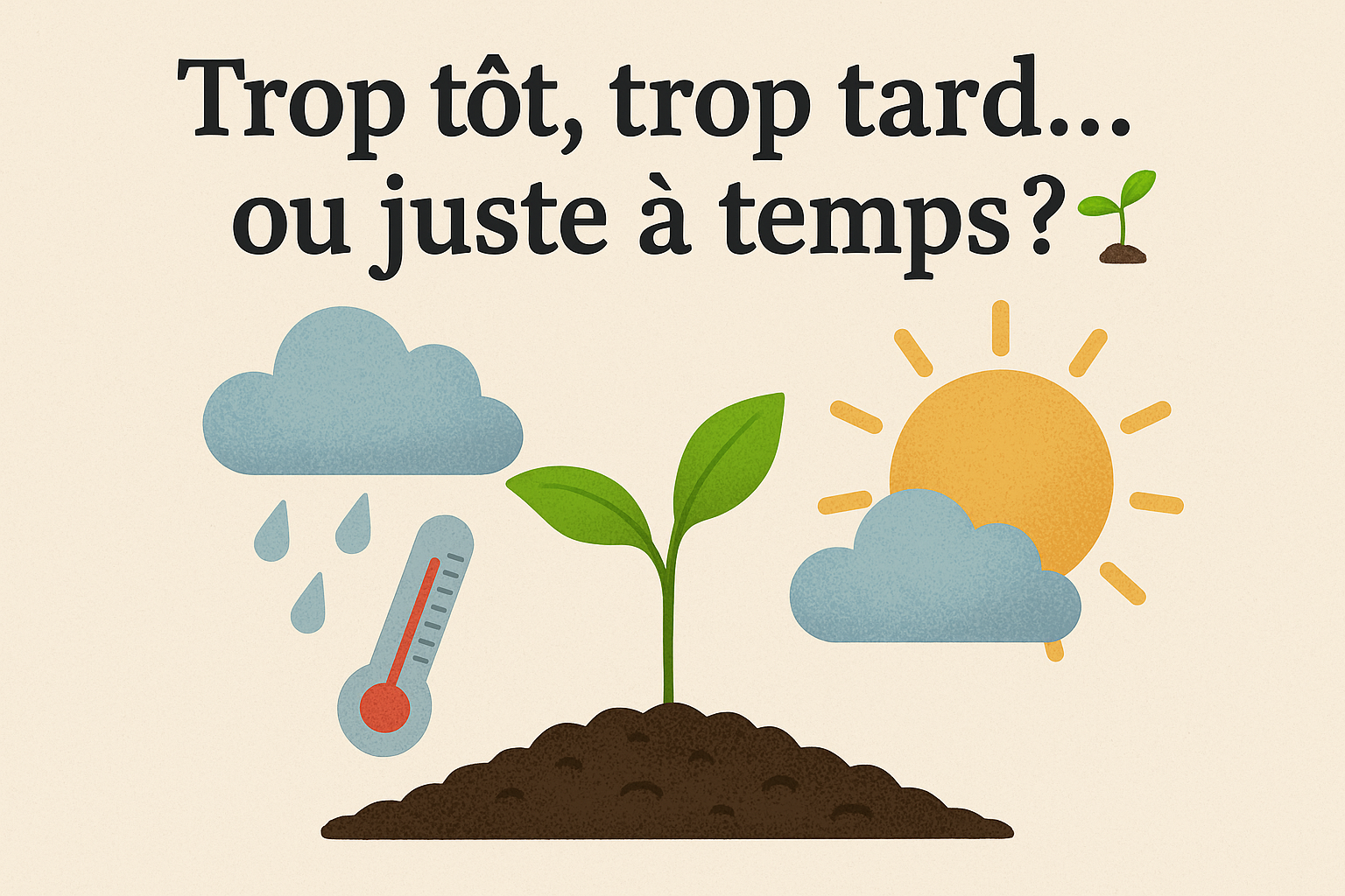 Trop tôt, trop tard… ou juste à temps? 🌱